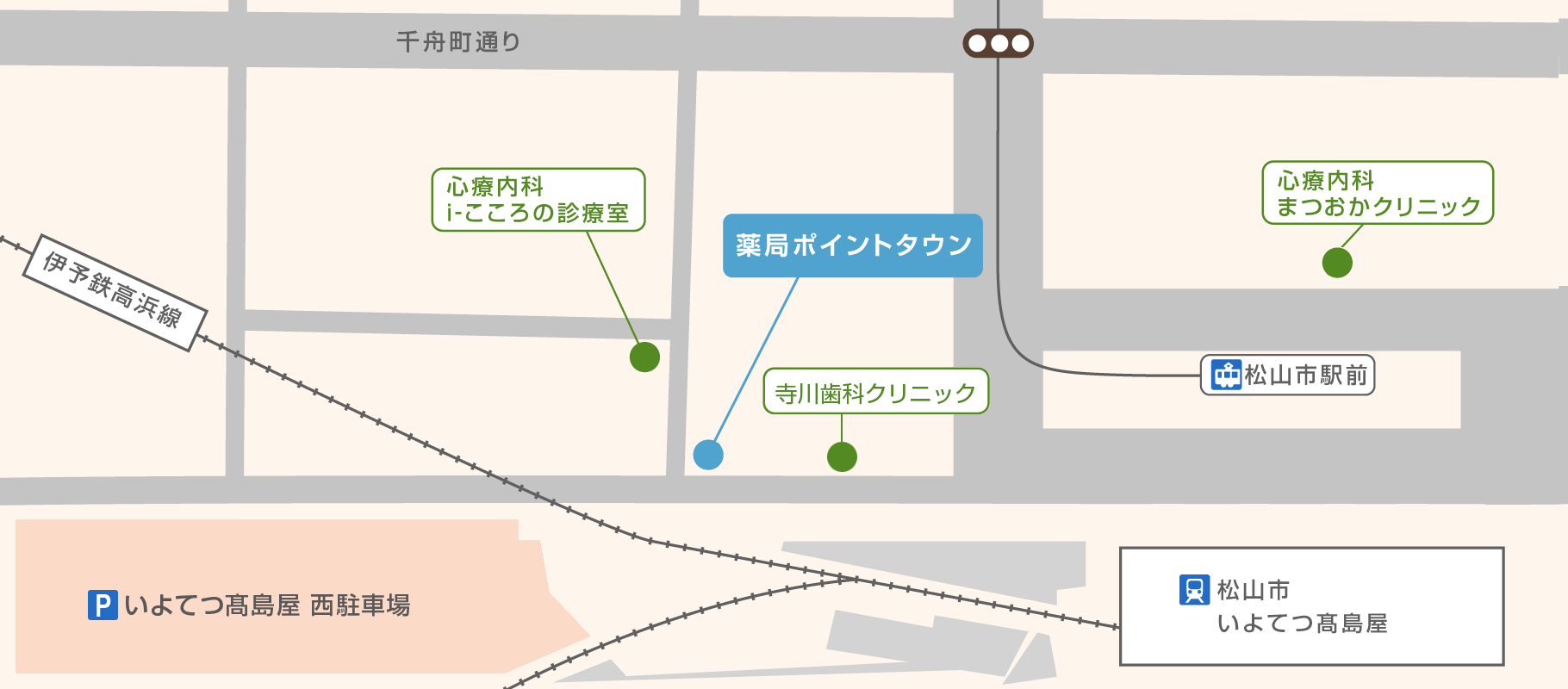 松山市駅周辺マップ